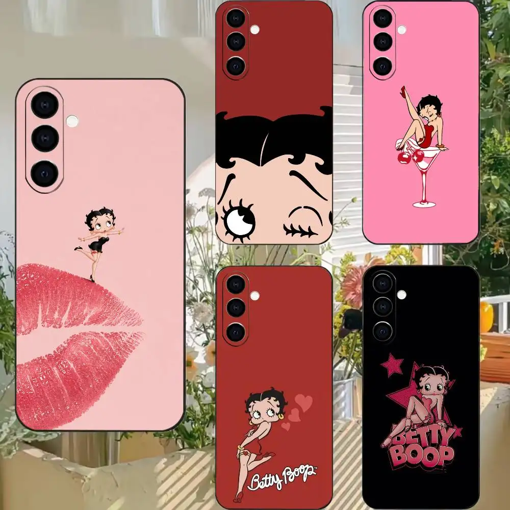Classic role B-Betty Boops  Phone Case Black Soft Silicone TPU For Samsung A72,A51,A70,A71,A53,A52,A73