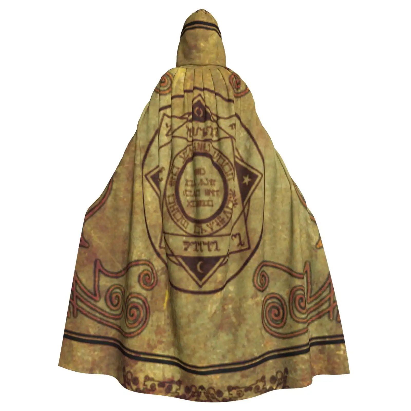 

Unisex Hooded Cloak Adult Lightweight Overcoat Magical Symbol Cloak For Halloween Cosplay Costumes