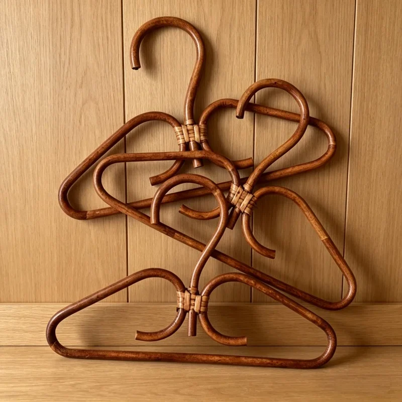 Natürliche Rattan-Kleiderhaken, Handgefertigter Schlafzimmer-Kleiderschrank-Organizer, Kleiderständer zur Heimdekoration, Aufbewahrungszubehör für Kleidung