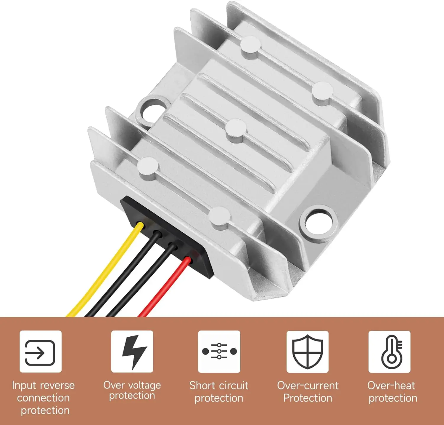 DC-DC Buck Volt Converter,DC 20-72V to 12V 10A Car PowerStep Down Volt Module,24V 36V 48V 60V 72V IP68 Waterproof Aluminum Board