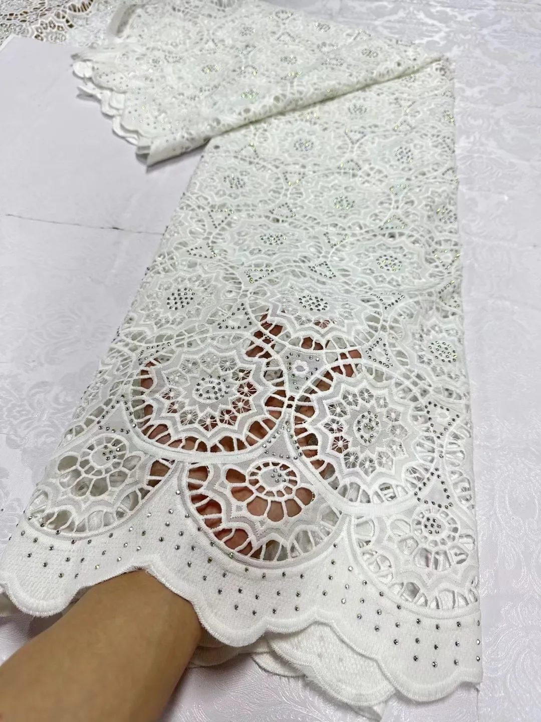 

African Swiss Voile Lace 2024 High Quality African Lace Fabric Nigerian Cotton Lace Fabrics For Women Party Dress Sewing