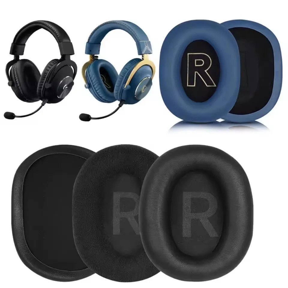 Ersatz-Ohrpolster für Logitech G Pro X / GPRO Headset Kopfhörer Leder-Ohrenschützer Ohrabdeckung Schaumstoff-Ohrpolster 1 Paar