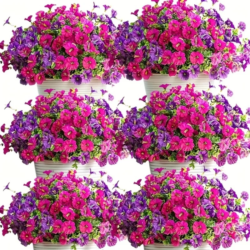 10 Paquetes de Flores Artificiales de Geranio Pansy, Flores Decorativas para Fiestas, Perfectas para Jardines, Hogares, Interiores/Exteriores