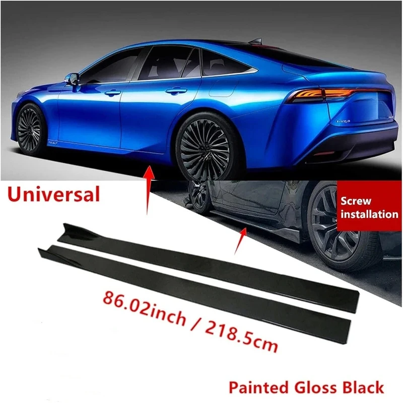 

2.18m Car Side Skirts Winglet Sps Lip 8 Pieces Universal Side Skirt Extensions