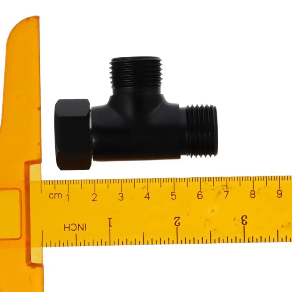 Massief Messing Douchearm Omleidingsklep 3-Way G1/2 "Water Omleiding T Vorm Mat Zwart Slang Adapter Connector Vaste Sproeikop