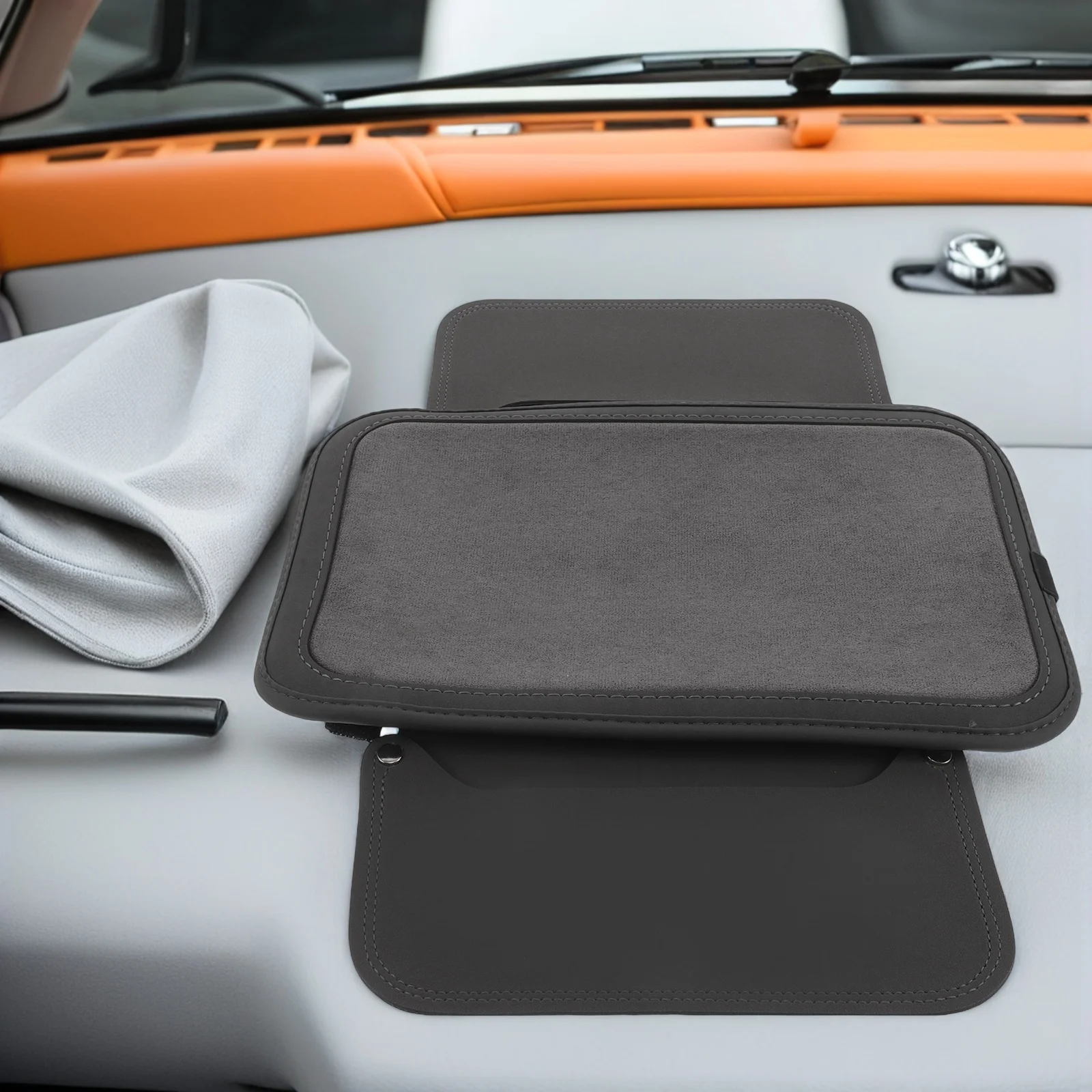 

Car Armrest Box Pad Universal Center Console Organizer Suede Pu Elbow Rest Cushion With Storage Compartment -