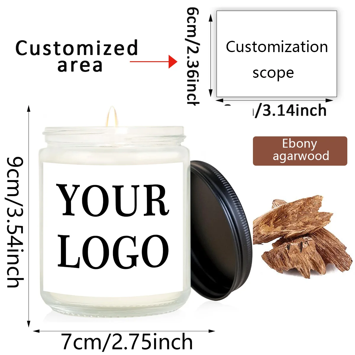 

Customized 7oz personalized aromatherapy candle images, couple gifts, wedding souvenirs, and company logo customization