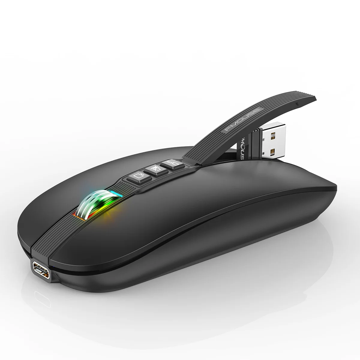 UTHAI M113 Wireless Mute Mouse Dual Mode 2.4G/BT5.1 Rechargeable 2400DPI Adjustable for Laptop Desktop