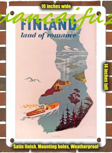 SJKY METAL SIGN - 1950 Finland Land of Romance - 10x14 Inches