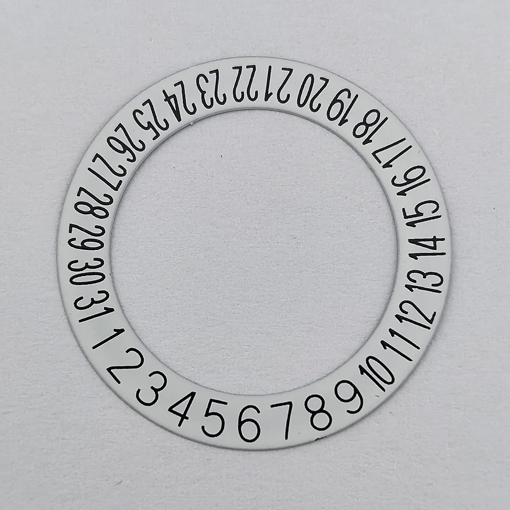 NH35 warna-warni Datewheel Patch latar belakang putih ganti tanggal cakram 6H cocok untuk NH34 NH35A NH36A gerakan