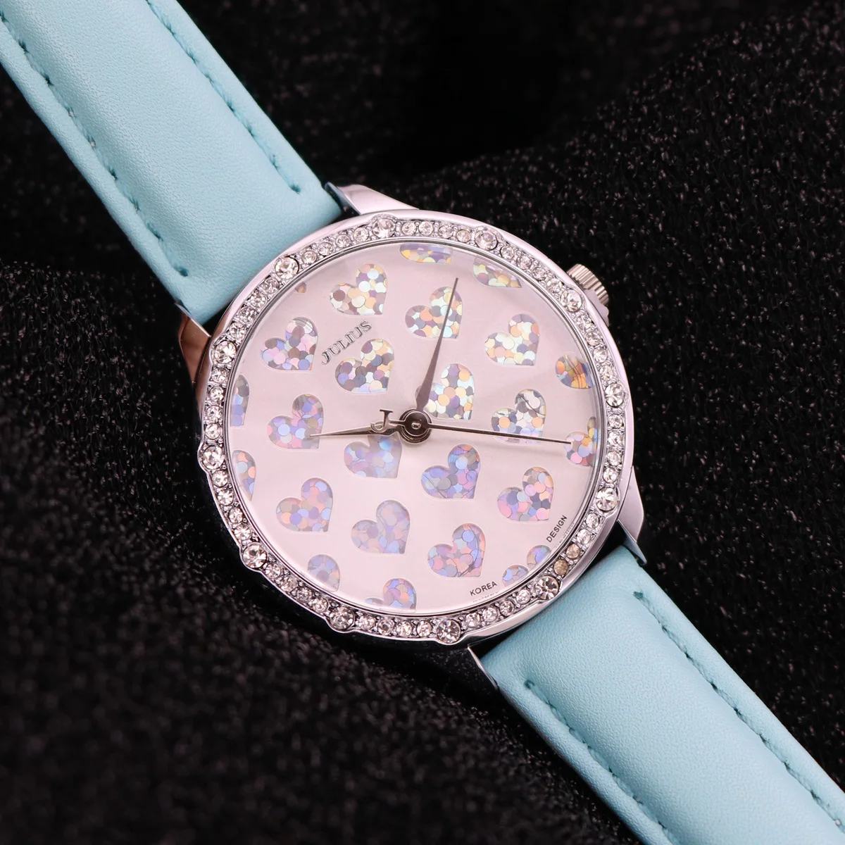 Sale Julius Women's Watch Japan Quartz Lady Retro Hours Fashion Hearts Bracelet Real Leather Girl's Birthday Gift No Box