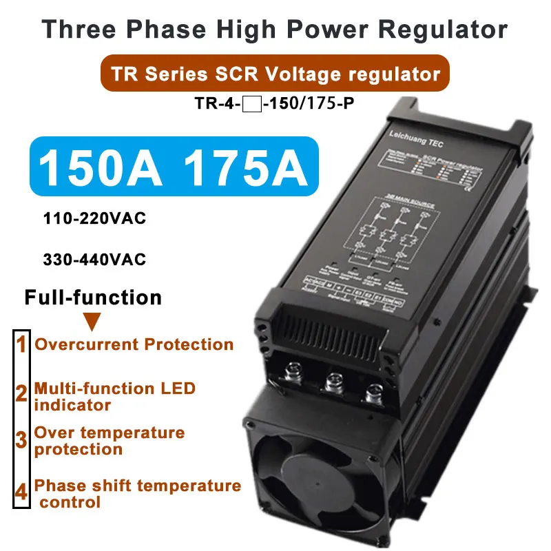 TR Series 3 phase 150A 175A 110V 220V 330V 440VAC SCR High Power Controller Voltage Regulator 4-20ma, 0-10v,1-5v