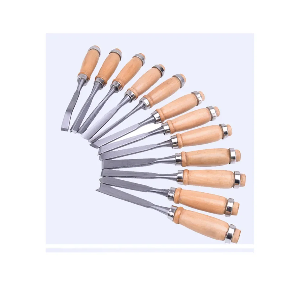 Professional 12Pcs/set Manual Wood Carving Hand Chisel Tool Set Carpenters Woodworking Carving Chisel DIY Hand Tools Set
