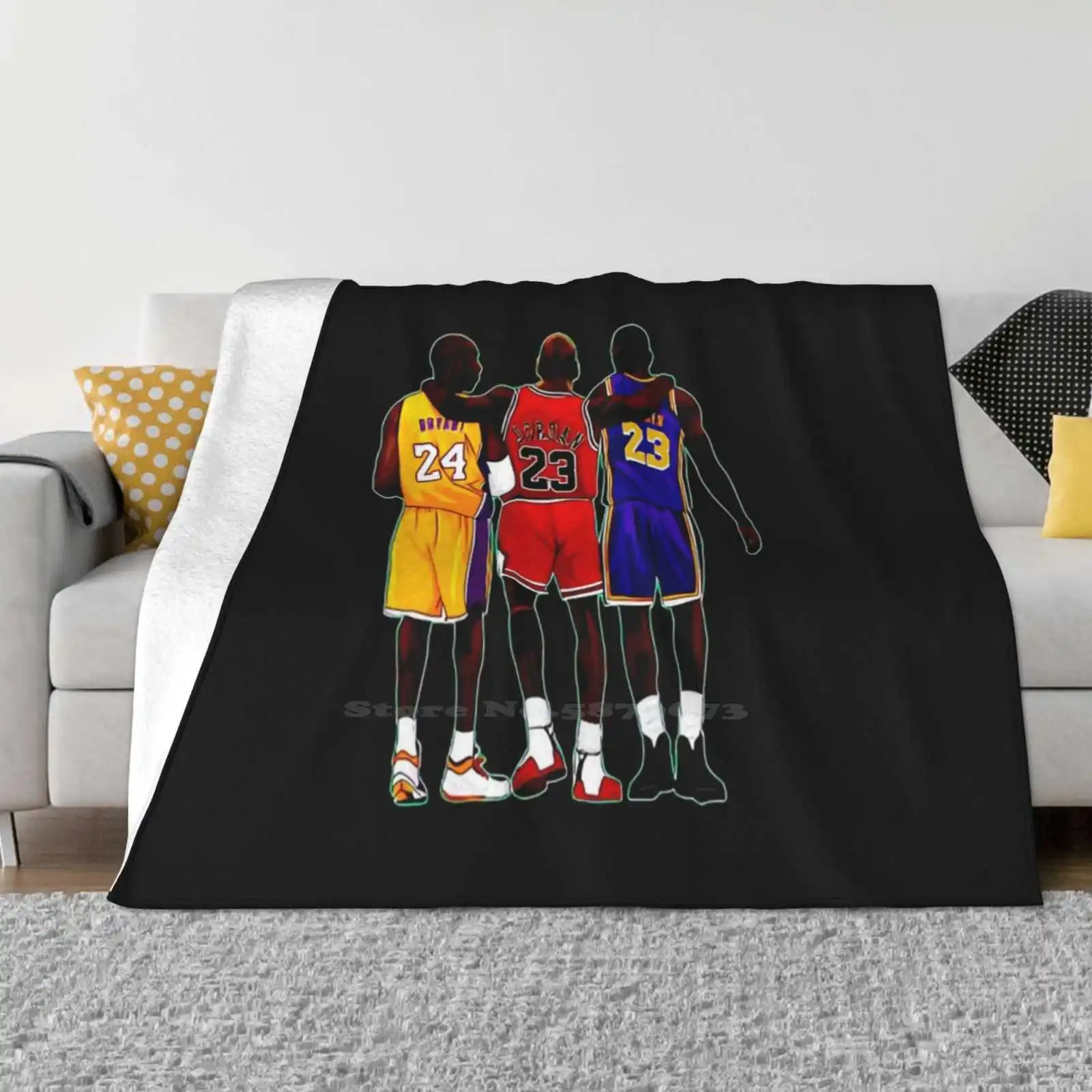 Best Seller Creative Design Light Thin Soft Flannel Blanket Legends 23 Basketball Jump Cool Forever 45 Michael Number