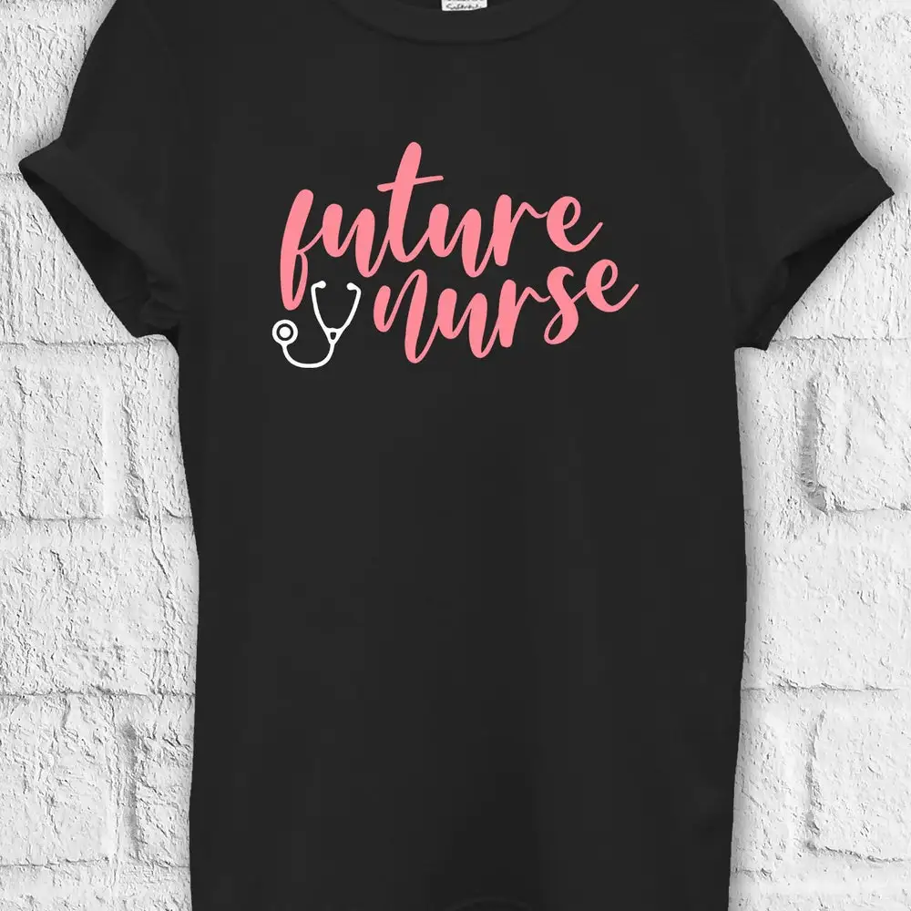 Future Nurse Nursing School T Shirt Sweat Jute Bag Kids Baseball Pullover Baggy Boyfriend 3542