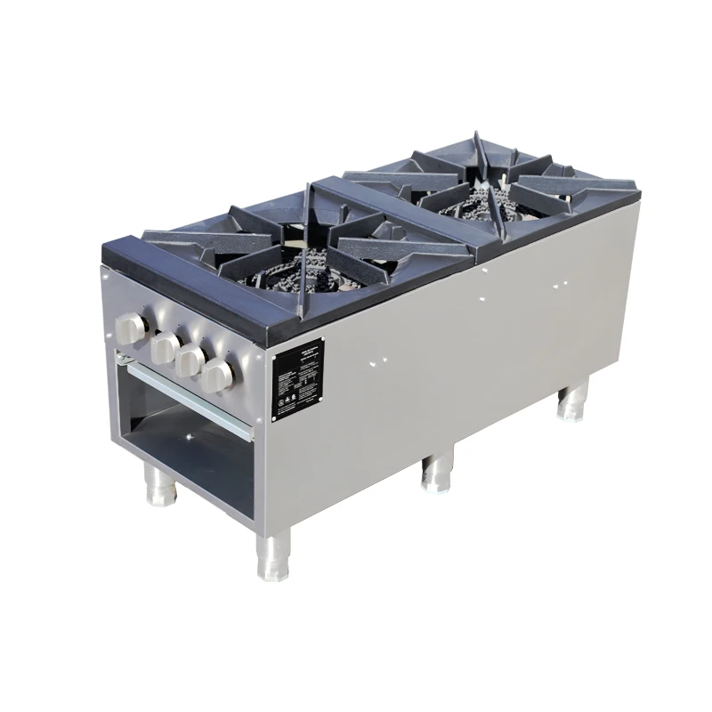 Commercial Kitchen Professional Stock Pot Range 2 Burner Industrial Gas Stove