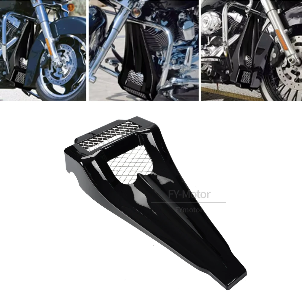 Motorcycle Front Fairing Radiator Cover Chin Spoiler Stretched Fit For Harley Touring Electric Road Street Glide Road King