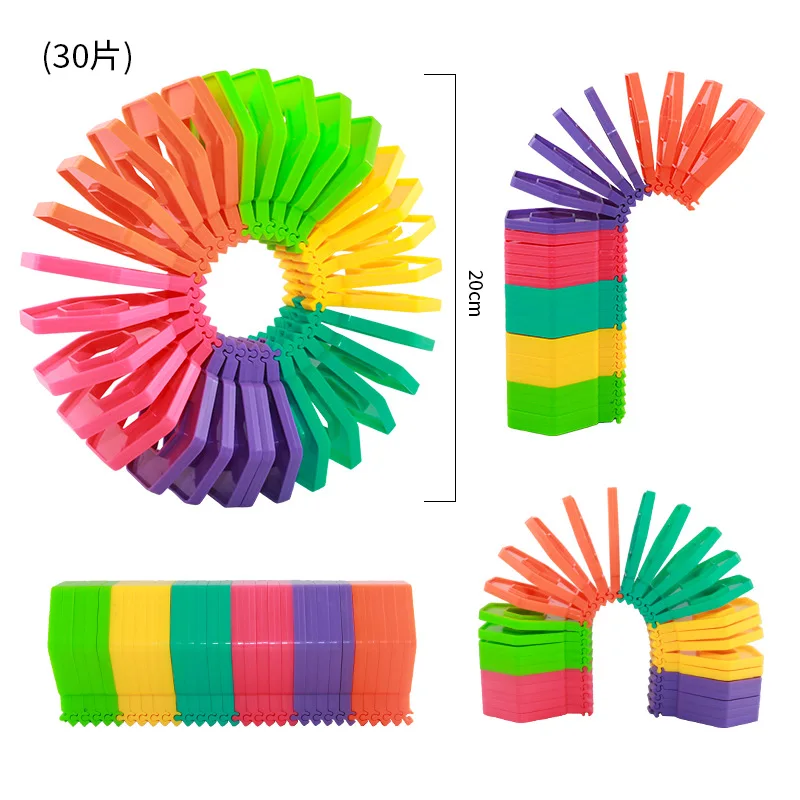 Kids Montessori Arch Bridge Rainbow Splicing Blocks Plastic Toys Venting Stress Relief Puzzle Multi-Fancy Stacking Kids Gifts