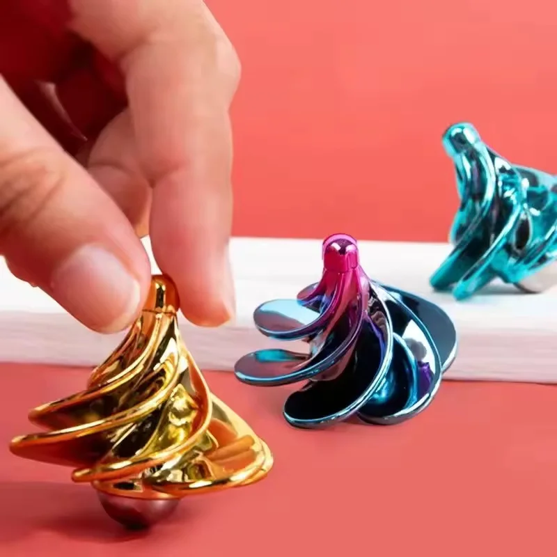 Divertimento Vento Giroscopio Scrivania da Ufficio Asciugacapelli Giocattolo Spinning Pocket Toy Fidget Dynamic Spinner Adulto Antistress Compleanno Regalo di Natale