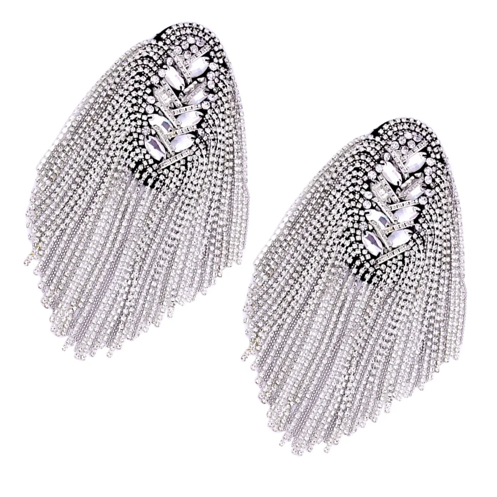 Shoulder Tassel Epaulet Fringe Epaulets Epaulettes Board Rhinestone Accessories Badge Mark Men Chain Boards Women Uniform Decor