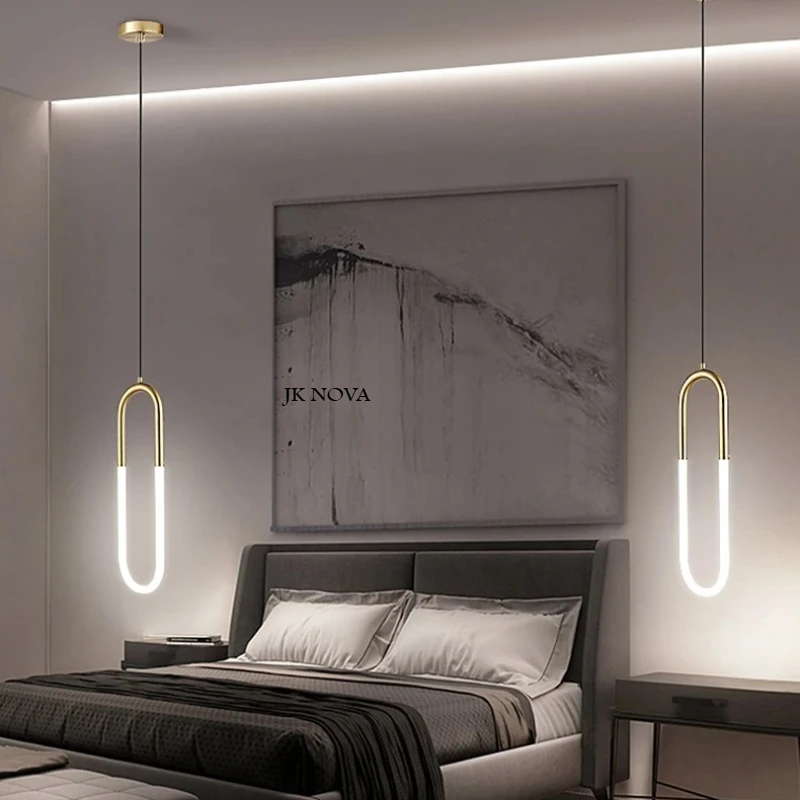Lampada a sospensione da comodino minimalista Soggiorno moderno e minimalista Nordic Creative Bar Bancone Camera da letto Piccola lampada a sospensione