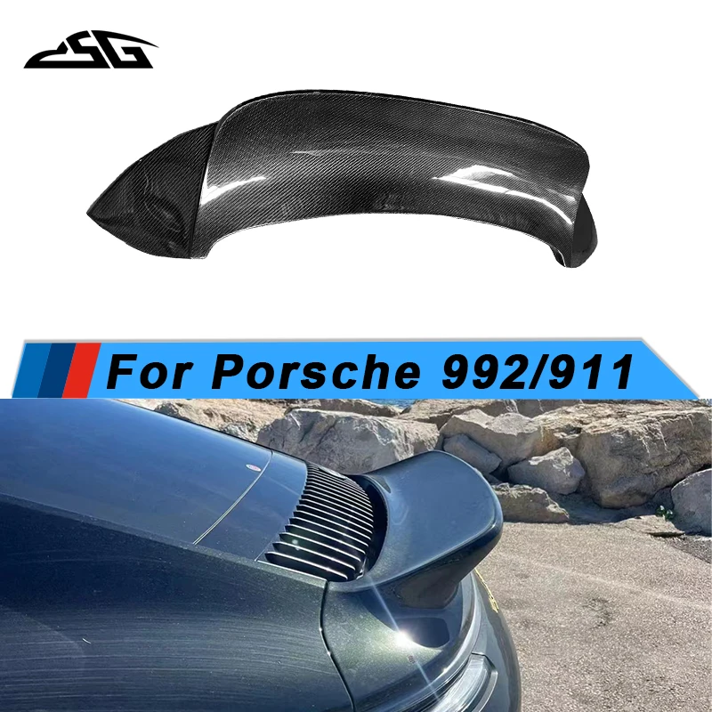 

For Porsche 911 992 Dry Carbon fiber Carbon Fiber Tail fins Rear Trunk Lid Spoiler Wing Car Tail Wing Upgrade