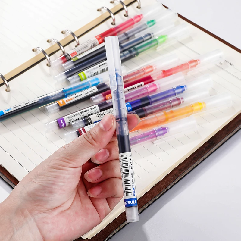 

12/18/24 ColorStudent School Office Stationery Fine Nib Gel Pen Big Ink Capacity Ballpoint Pen Straight Liquid Rollerball Pen