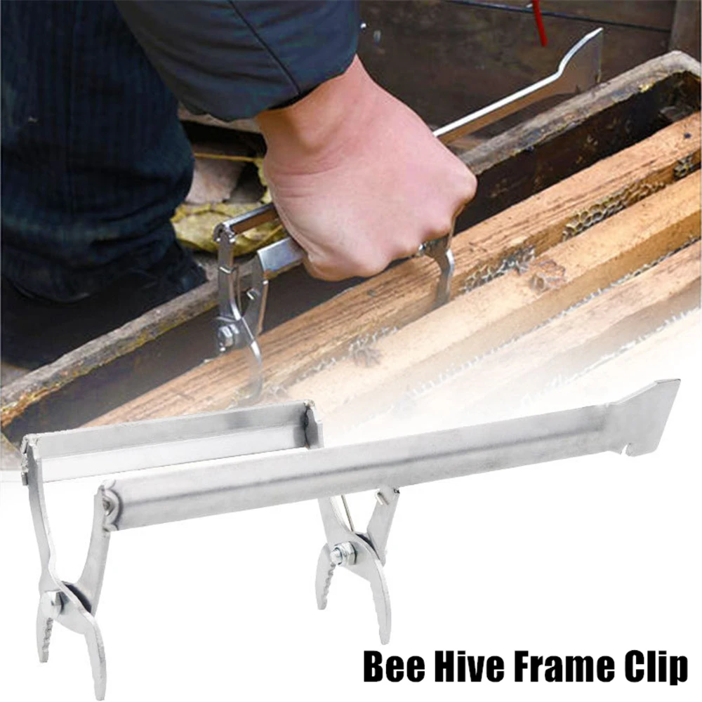 Bee Hive Frame Pull Clamp Beehive Lifting Grip Clip Bee Nest Box Clamp Beekeeper Beekeeping Tool Stainless Steel With Scraper