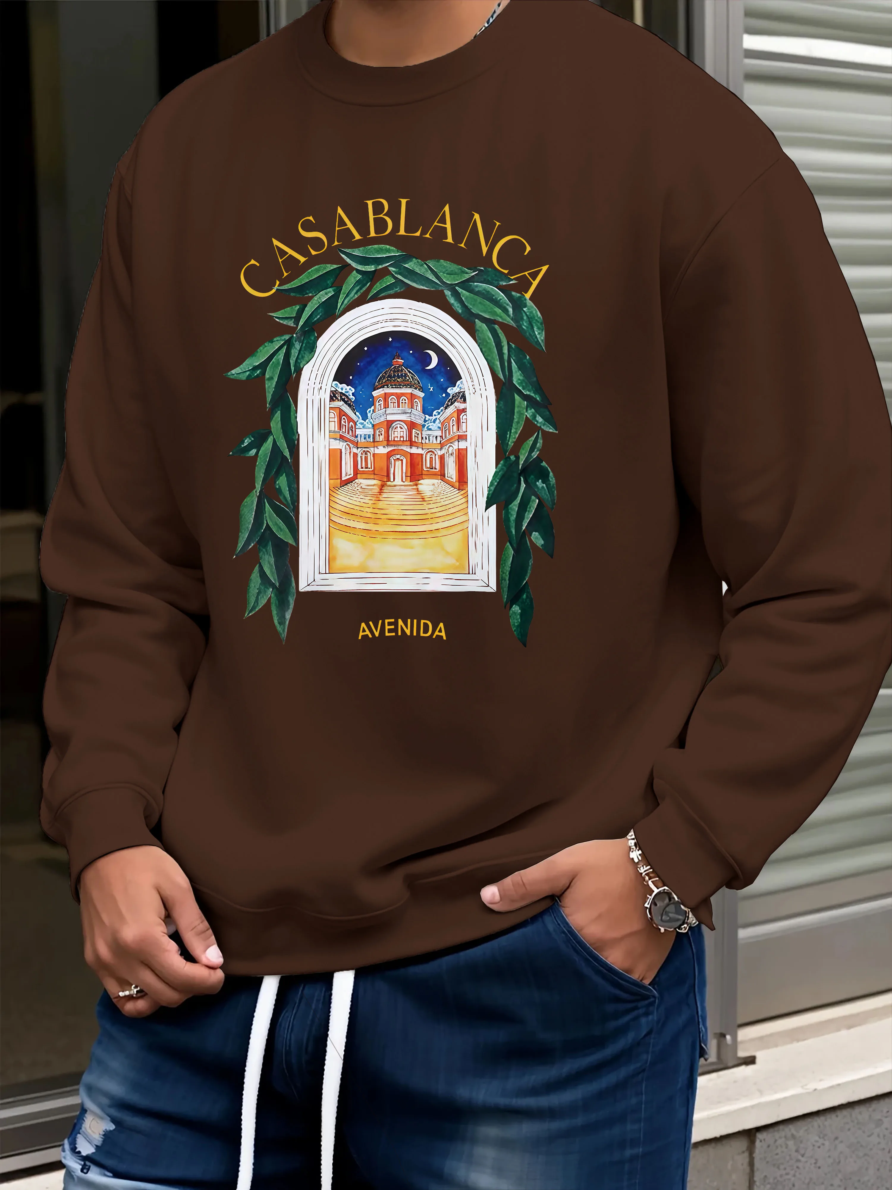 سويت شيرت رجالي بطبعة جرافيك من Ling Moyun - نسيج بوليستر ناعم مريح #4