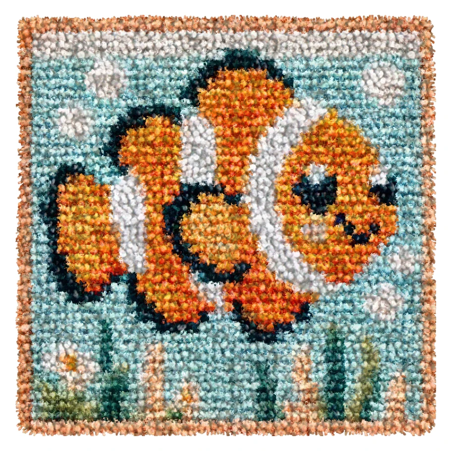 Kit alfombra gancho pestillo animales marinos – Artesanal infantil - imagen 3