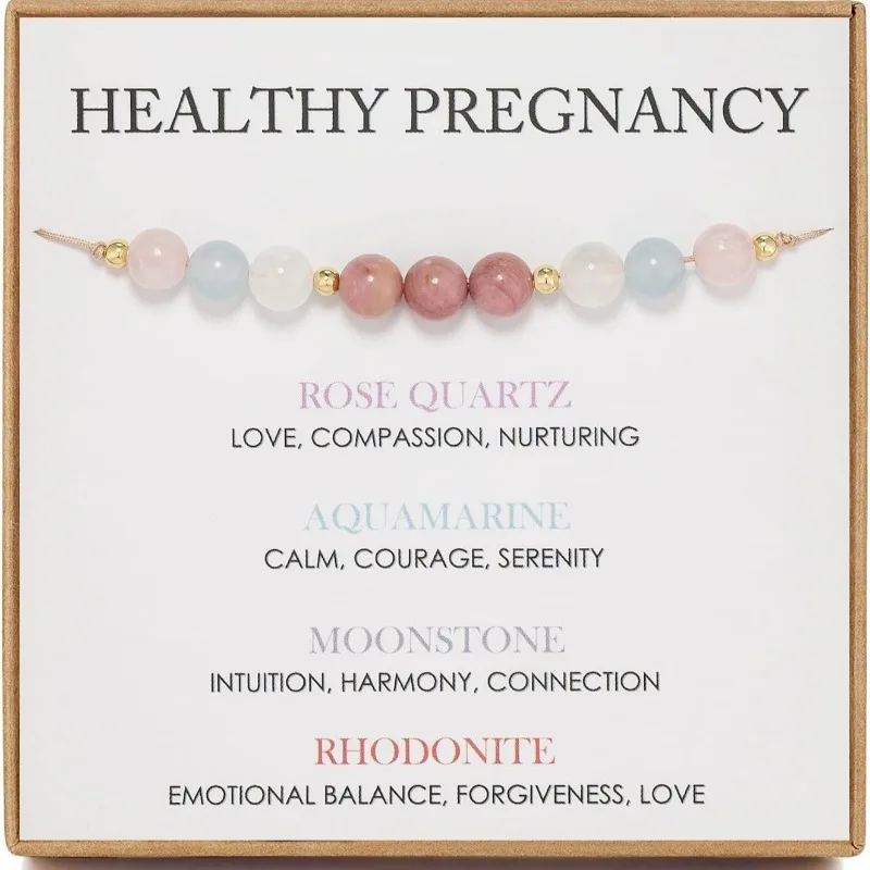 Healthy Pregnancy Gift, Moonstone Hope Bracelets for Women, First Time Mom Gifts, Spiritual Mothers Day Christmas Jewelry