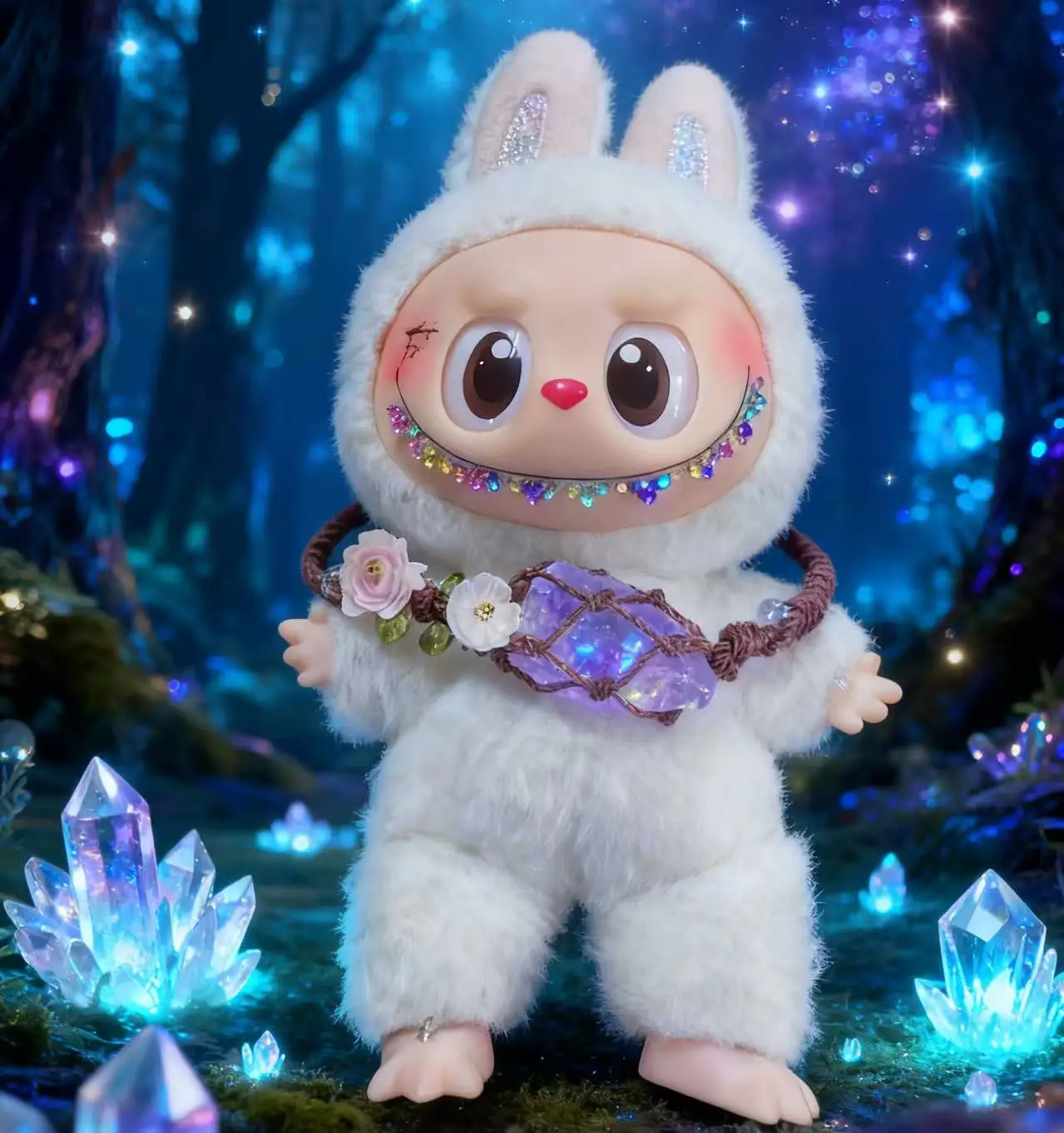 

for Labubu crystal necklace Labubu accessories, Labubu clothes matching, hand-woven owner can wear a unique gift(no doll)