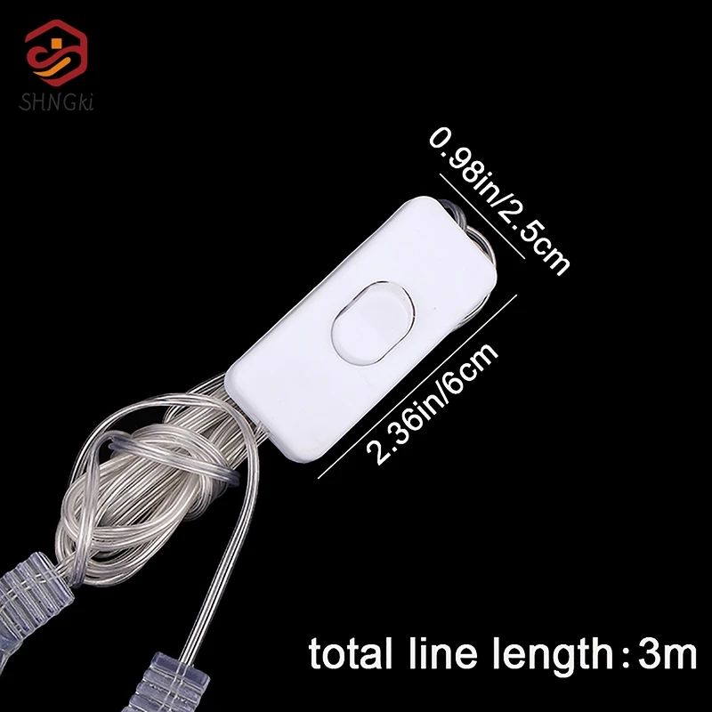 Plug Extender Wire com interruptor, UE e EUA Plug, LED String Light, casamento e decoração de Natal, luzes LED guirlanda, 1PC