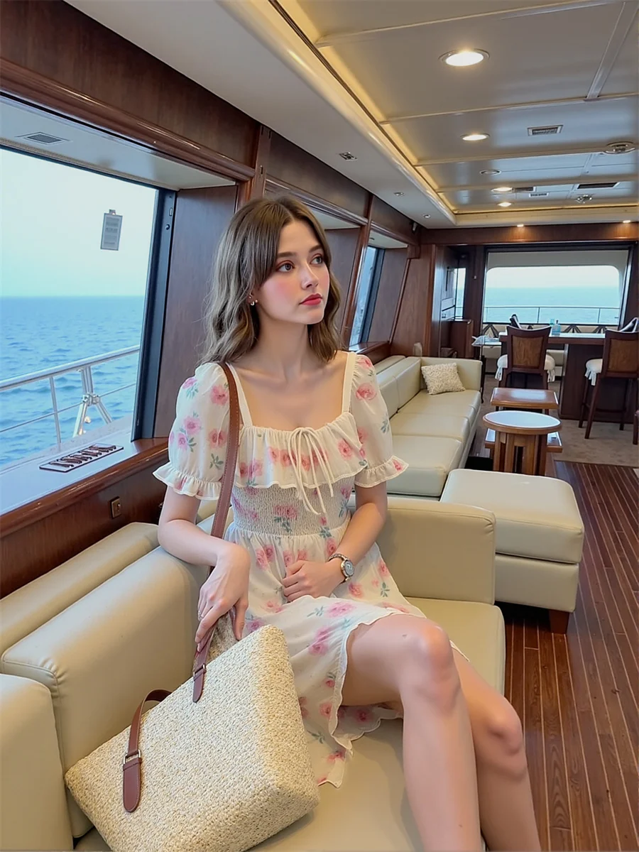 Vestido de mujer fiesta noche cumpleaños estilo Fairycore volantes fruncido gradiente Ombre multicolor colorido contraste bloqueo