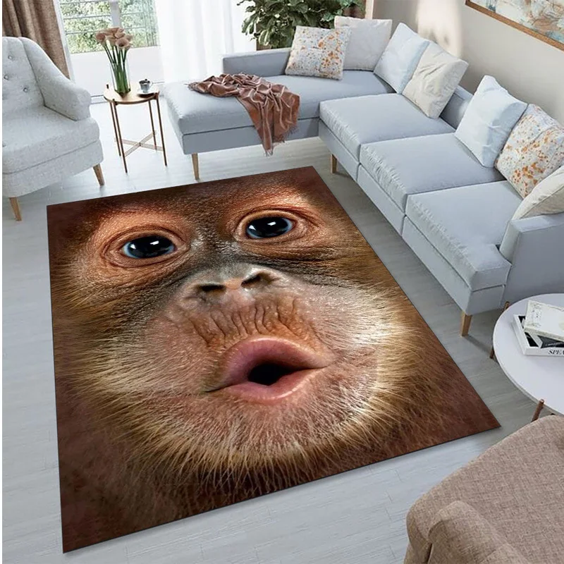 

Hip Hop Monkey Rug - Non-Slip Soft Carpet for Living Room/Bedroom, Rap Culture Home Decor