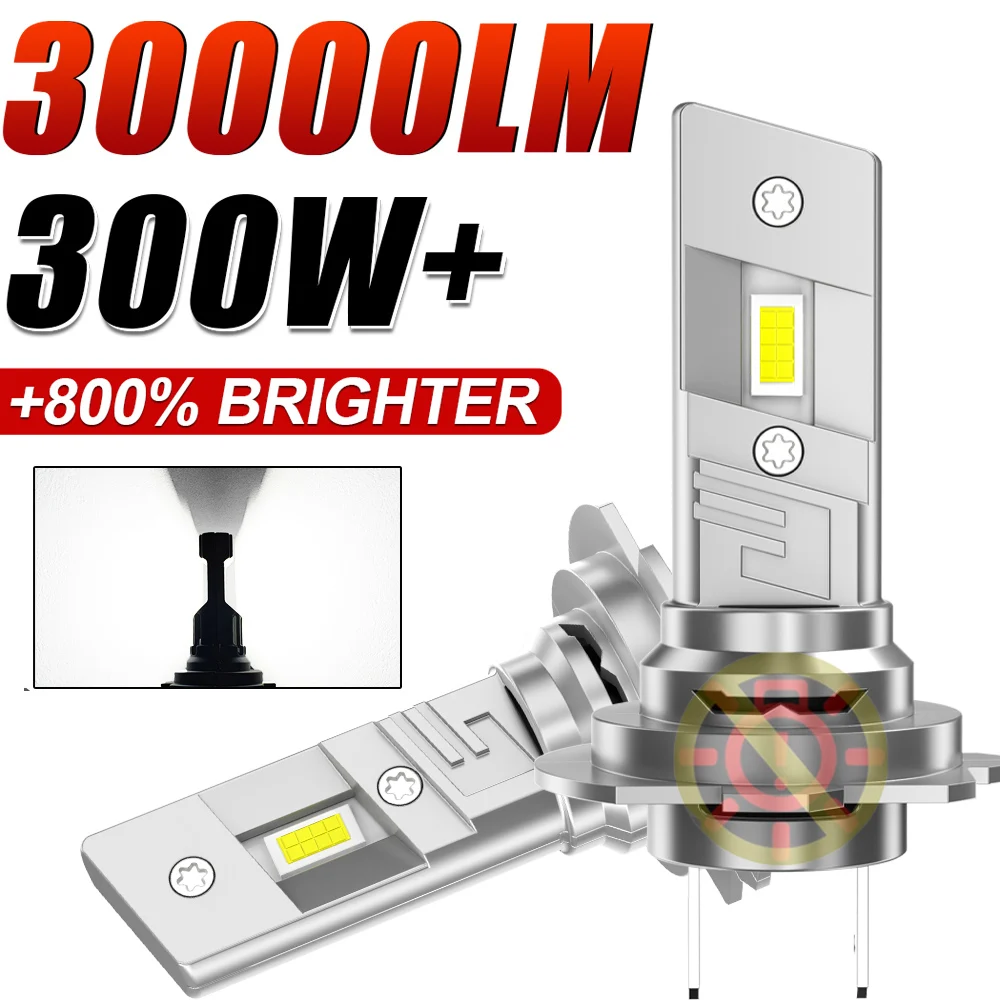 

2 шт. Turbo H7 светодиодные фары дальнего ближнего света Canbus без ошибок автомобильные фары H7 светодиодный чип CSP автомобильные фары дальнего света 30000LM