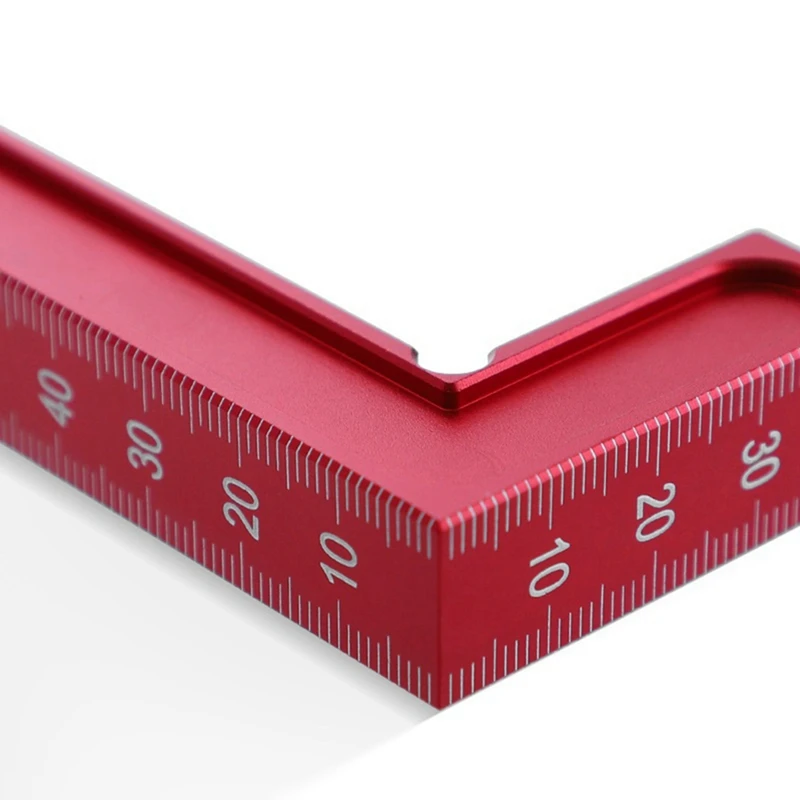 L-Shaped Square Small Red Graduated Right-Angle Positioning Ruler Quickly Fixed Scriber Aluminum Alloy Woodworking Tool