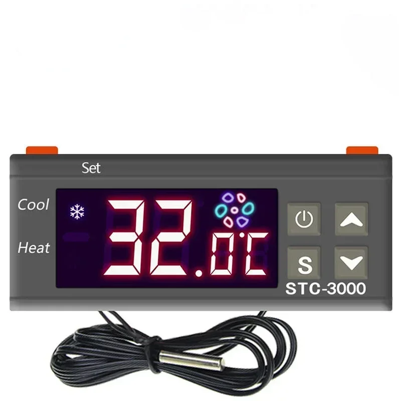 STC-3000 Digital Temperature Controller Thermostat Thermoregulator Temperature Sensor Relay Heating Cooling Incubator