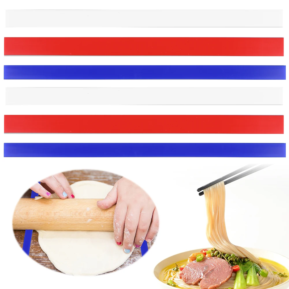 6Pcs Silicone Rolling Pin Guides Dough Leveler Sticks Multi-Function Measuring Dough Strips Dough Pastry Ruler Kitchen Supplies
