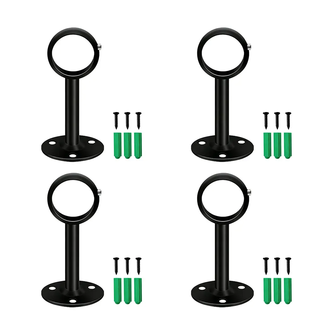 

4-Pack Metal Curtain Rod Brackets for Wall Installation Supporting Drapery Towels and Other Indoor Hanging Uses