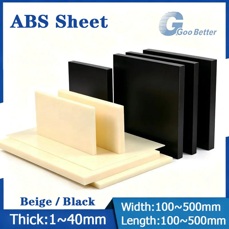 Black / Beige ABS Plastic Sheets Plates CNC DIY Model Making Material 1mm 2mm 3mm 4mm 5mm 6mm 8mm 10mm 12mm 15mm 20mm 25mm-40mm