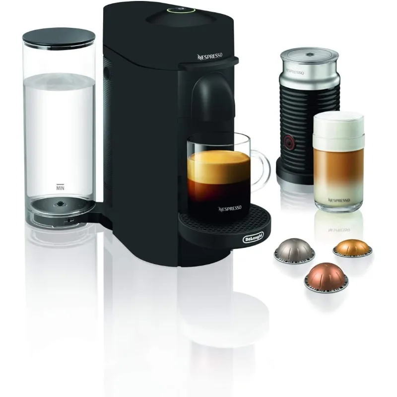 

Nespresso VertuoPlus Deluxe Coffee and Espresso Machine by De'Longhi with Milk Frother, 5 ounces, Matte Black