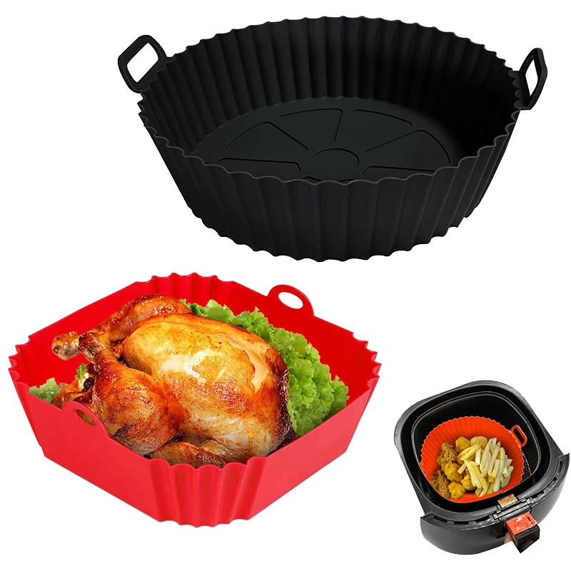 

Air Fryer Silicone Liners Pot Cooking Gadgets Reusable Baking Tray Non-stick Pizza Pan Oven Kitchen Baking Silicone Pad TMZ