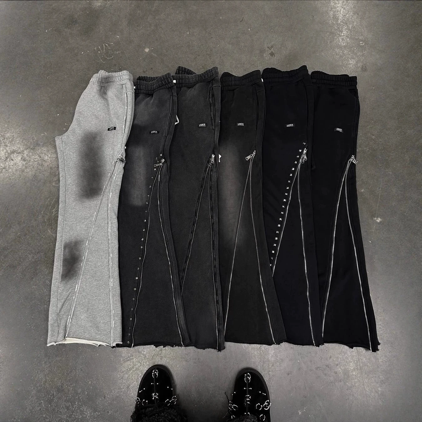 

Autumn Long Pants Plush Zipper Design Street Fashion Vintage Casual Trousers for Men Women