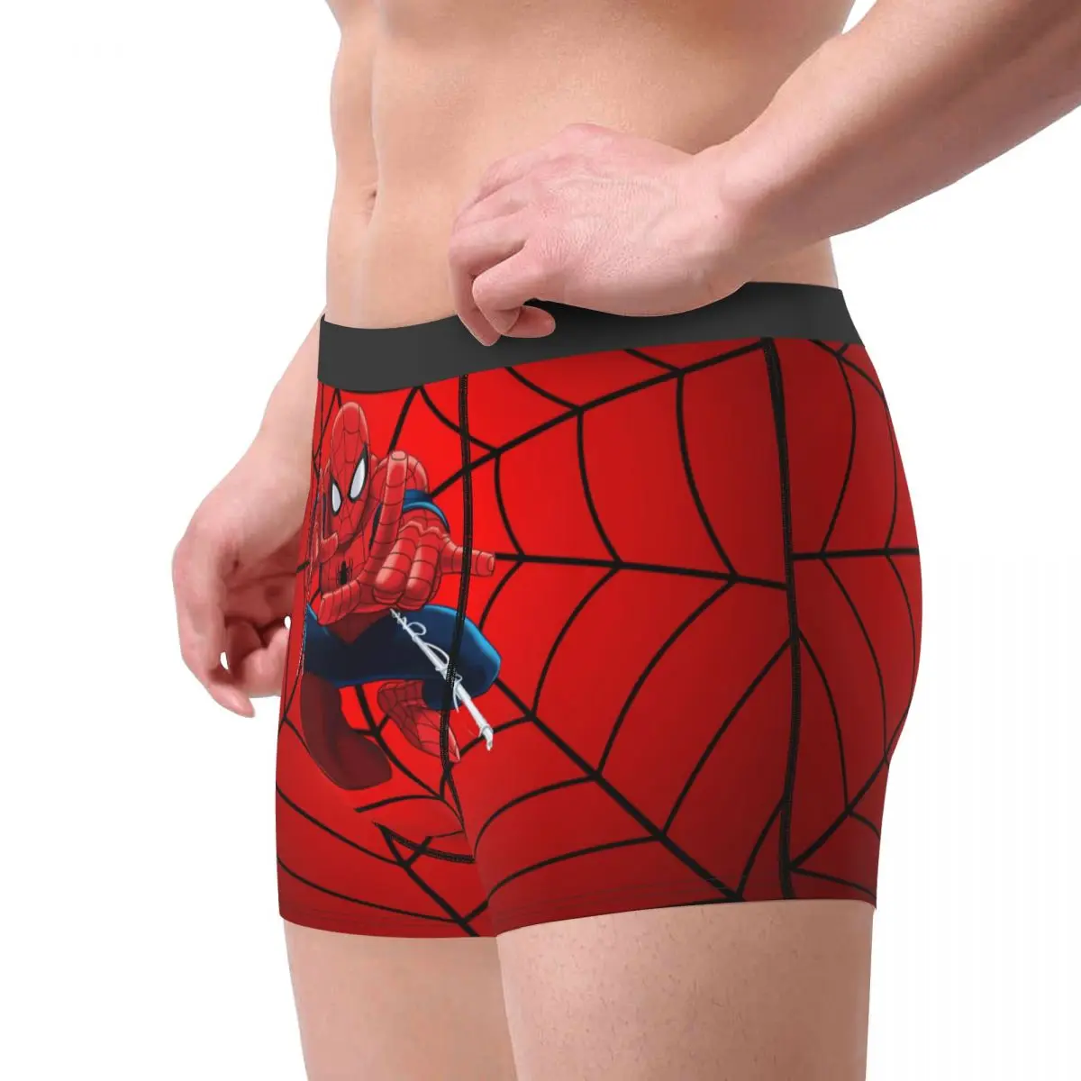 Spider Man Underwear Male Printed Customized Boxer Briefs Shorts Panties Breathable Underpants