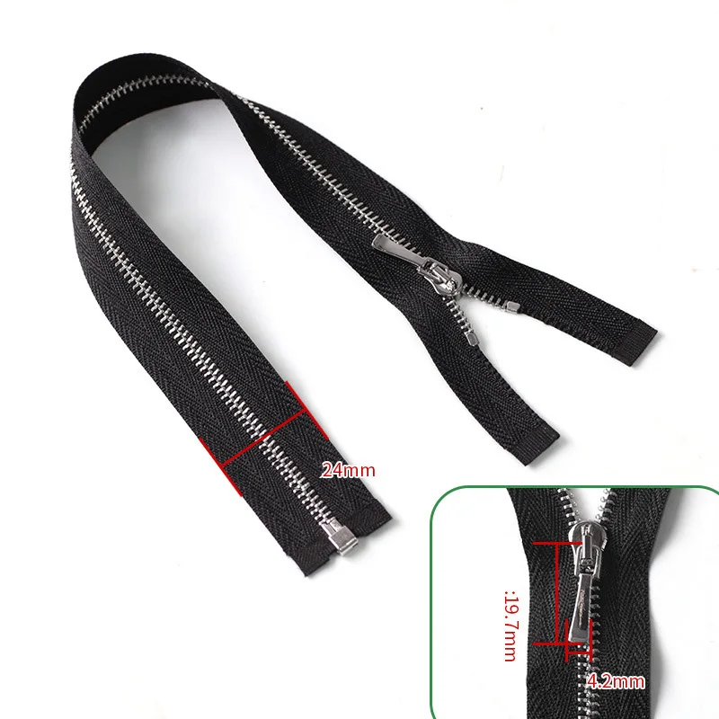 

5 шт., 30 см, открытая металлическая молния для одежды, пальто, сделай сам, аксессуары для шитья, высокое качество 2 # Металлическая молния с серебряными зубами