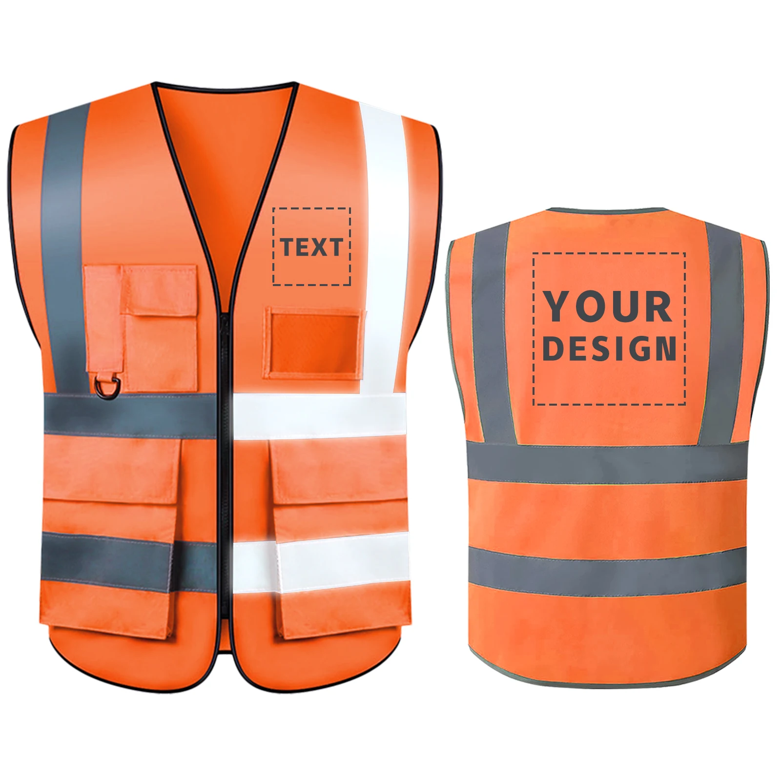 High Visibility Reflective Safety Vest Fabric Large Pocket Construction Worker Work Clothes Night Riding Reflective Vest