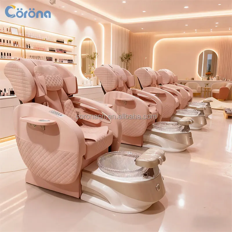 

Professional Commercial Salon Furniture pink Pedicure Chair Foot Spa Care Massage Chair for Nail Salon