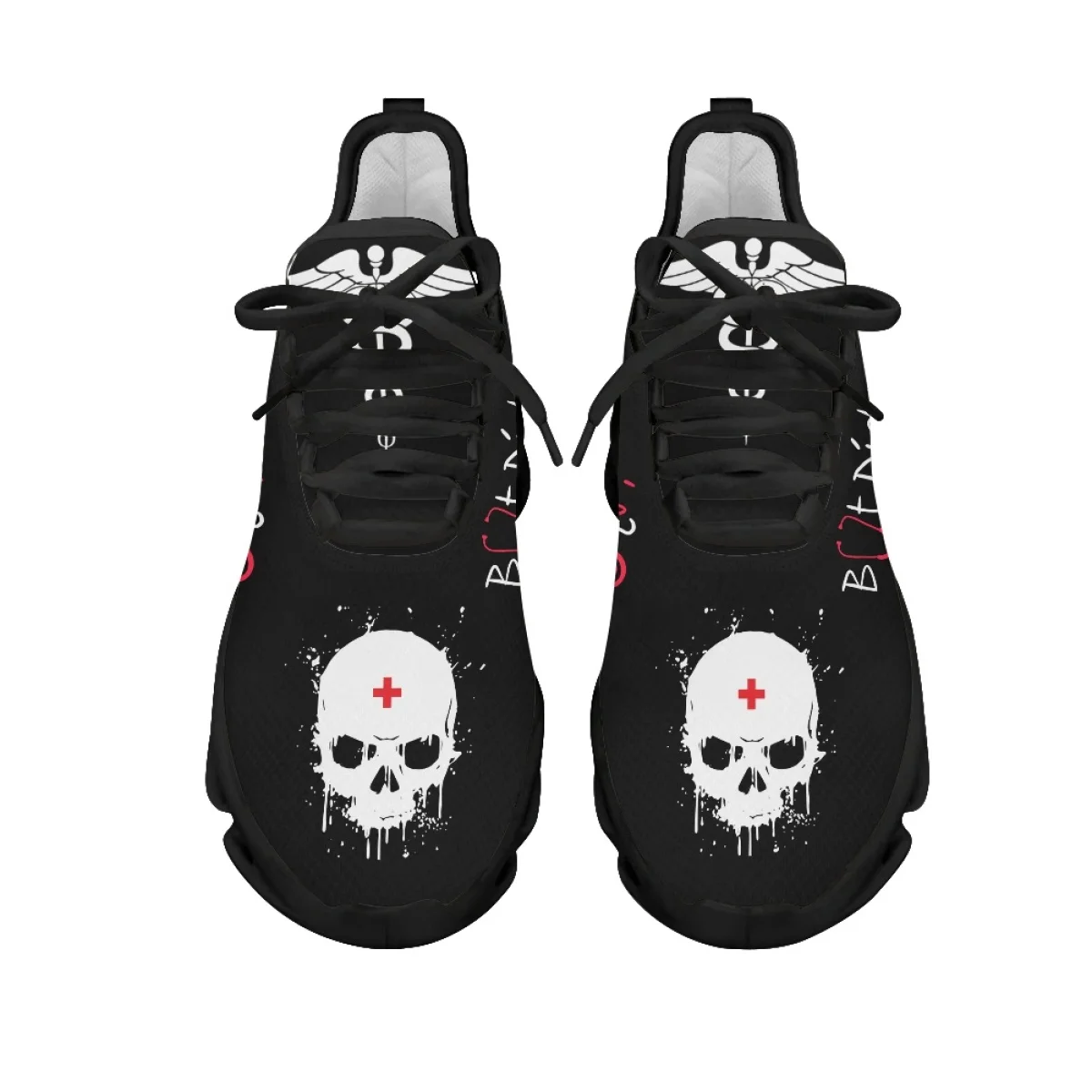 INSTANTARTS EMT Paramedic Emergency Medicine Skull Design Women's Sneakers Casual Cushion Walking Shoes for Ladies Platforms Hot