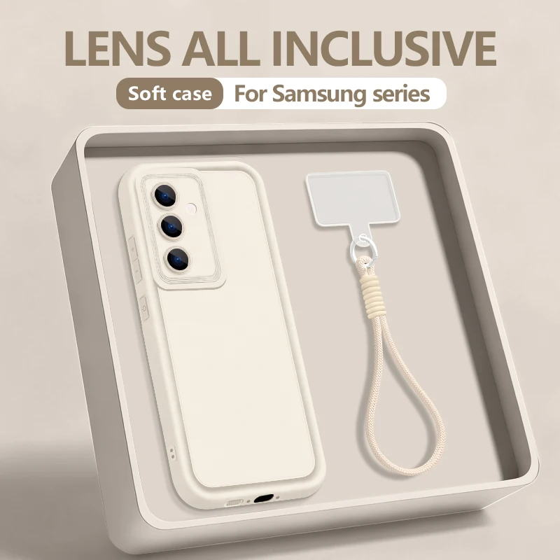 Soft TPU Lanyard Phone Case For Samsung Galaxy A57 A37 A27 A56 A26 A16 A17 A36 A55 A54 S25 FE S26 S24 S23 S22 Ultra Plus Cover